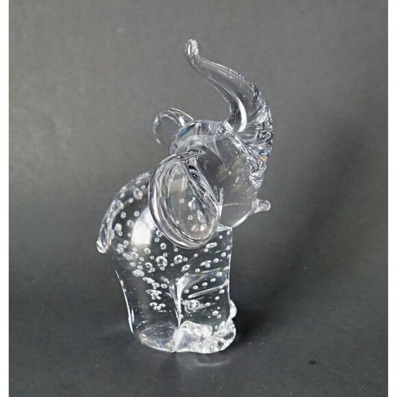 Vintage Murano Glass Elephant Suspended Controlled Bubbles Paperweight Figurine - Picture 3 of 4